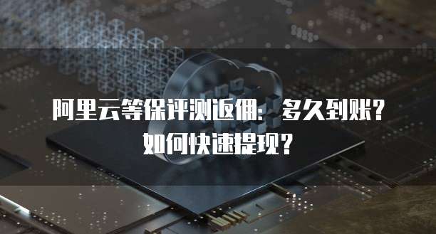 阿里云等保评测返佣：多久到账？如何快速提现？