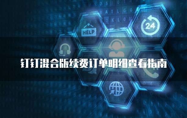 钉钉混合版续费订单明细查看指南