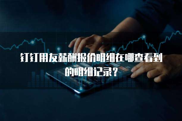 钉钉用友薪酬报价明细在哪查看到的明细记录?