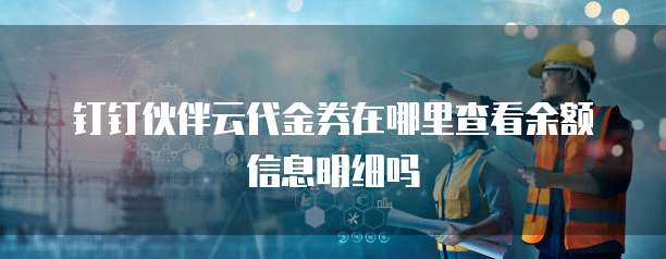 钉钉伙伴云代金券在哪里查看余额信息明细吗