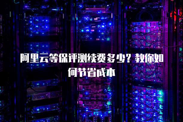 阿里云等保评测续费多少?教你如何节省成本