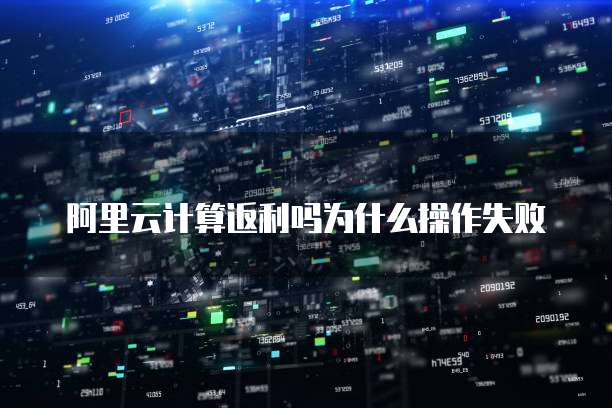 阿里云计算返利吗为什么操作失败