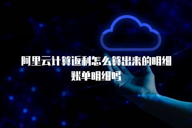 阿里云计算返利怎么算出来的明细账单明细吗