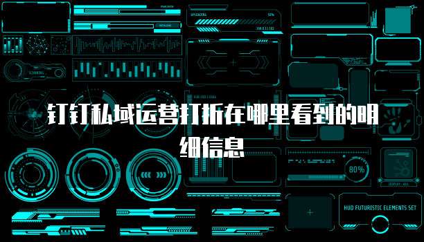 钉钉私域运营打折在哪里看到的明细信息