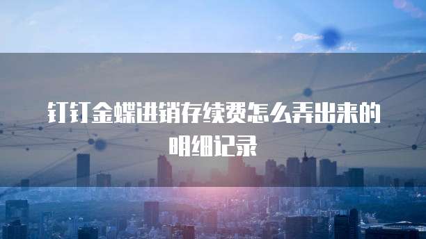 钉钉金蝶进销存续费怎么弄出来的明细记录