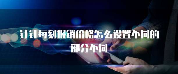 钉钉每刻报销价格怎么设置不同的部分不同