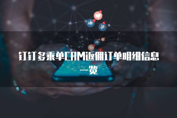钉钉多乘单CRM返佣订单明细信息一览