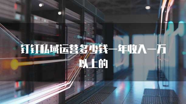 钉钉私域运营多少钱一年收入一万以上的