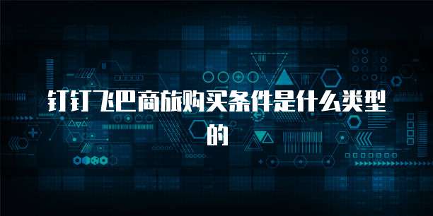 钉钉飞巴商旅购买条件是什么类型的