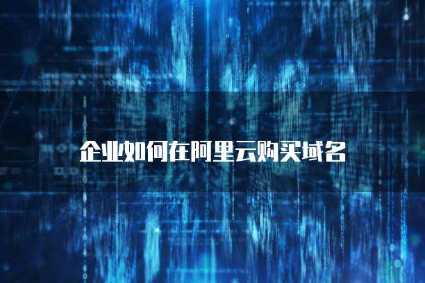 企业如何在阿里云购买域名
