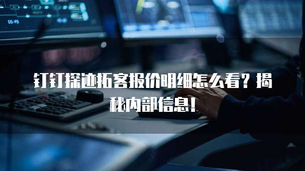 钉钉探迹拓客报价明细怎么看?揭秘内部信息!