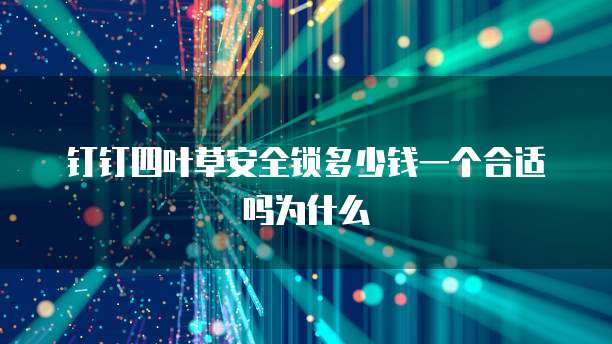 钉钉四叶草安全锁多少钱一个合适吗为什么