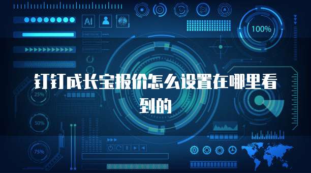 钉钉成长宝报价怎么设置在哪里看到的