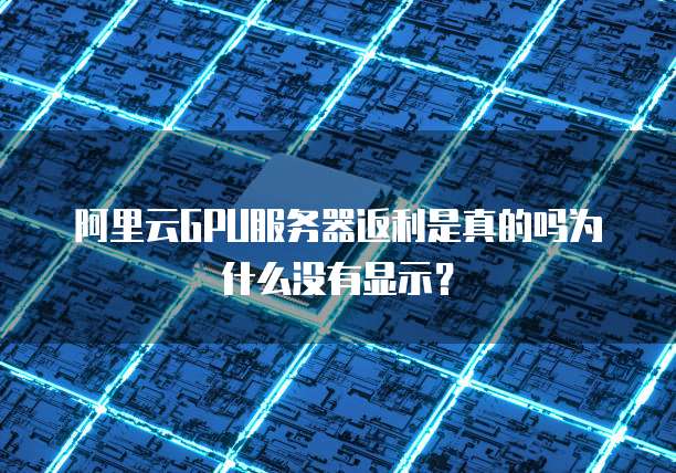 阿里云GPU服务器返利是真的吗为什么没有显示?