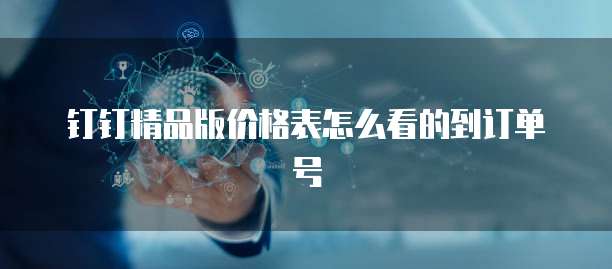 钉钉精品版价格表怎么看的到订单号