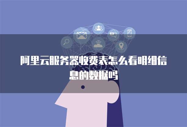 阿里云服务器收费表怎么看明细信息的数据吗