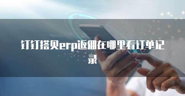 钉钉搭贝erp返佣在哪里看订单记录