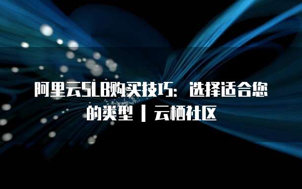 阿里云SLB购买技巧:选择适合您的类型 | 云栖社区