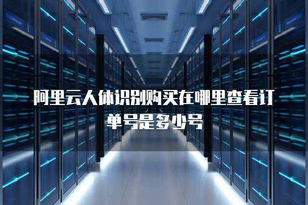 阿里云人体识别购买在哪里查看订单号是多少号