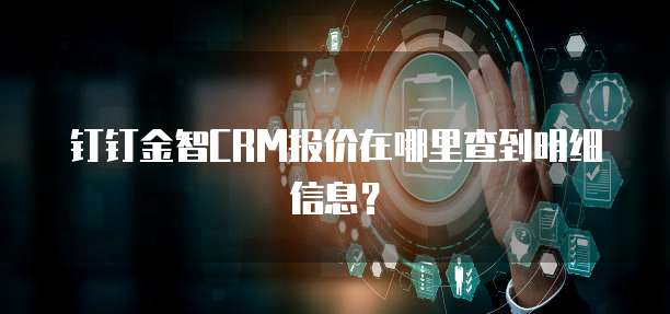 钉钉金智CRM报价在哪里查到明细信息?