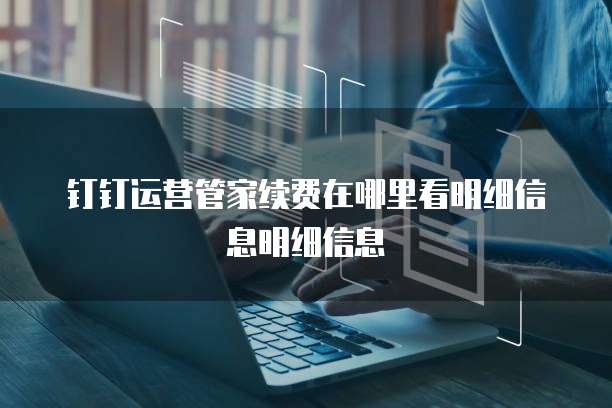 钉钉运营管家续费在哪里看明细信息明细信息