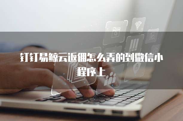 钉钉易鲸云返佣怎么弄的到微信小程序上