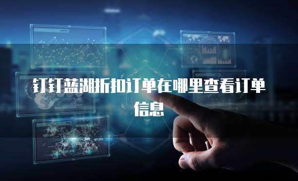 钉钉蓝湖折扣订单在哪里查看订单信息
