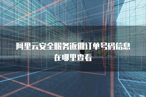 阿里云安全服务返佣订单号码信息在哪里查看