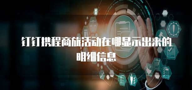 钉钉携程商旅活动在哪显示出来的明细信息
