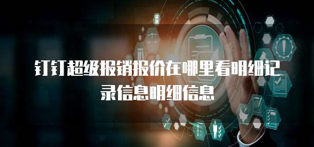 钉钉超级报销报价在哪里看明细记录信息明细信息
