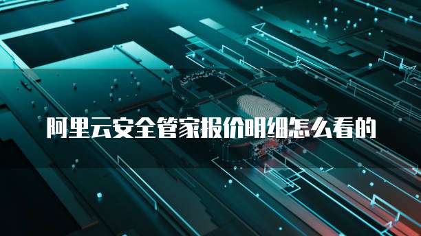 阿里云安全管家报价明细怎么看的