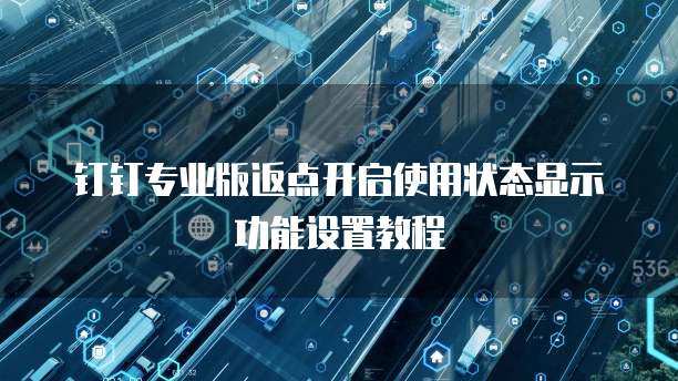 钉钉专业版返点开启使用状态显示功能设置教程