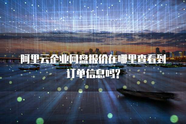 阿里云企业网盘报价在哪里查看到订单信息吗?