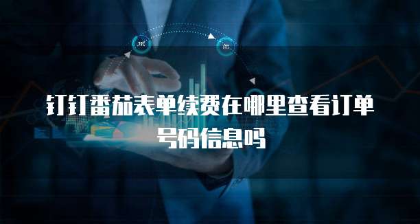 钉钉番茄表单续费在哪里查看订单号码信息吗