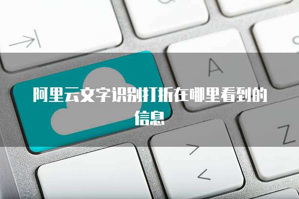 阿里云文字识别打折在哪里看到的信息