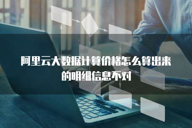 阿里云大数据计算价格怎么算出来的明细信息不对