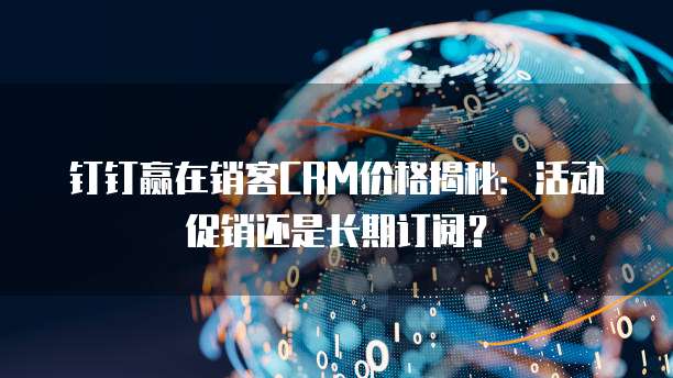 钉钉赢在销客CRM价格揭秘：活动促销还是长期订阅？
