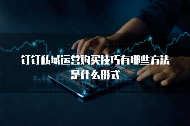 钉钉私域运营购买技巧有哪些方法是什么形式