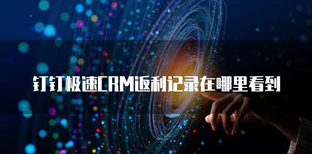 钉钉极速CRM返利记录在哪里看到