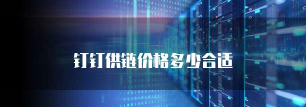 钉钉供链价格多少合适