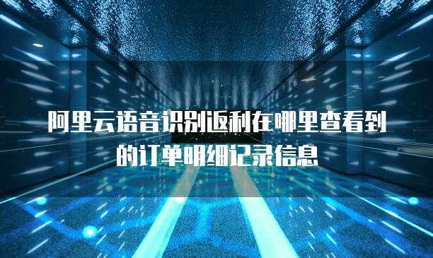 阿里云语音识别返利在哪里查看到的订单明细记录信息