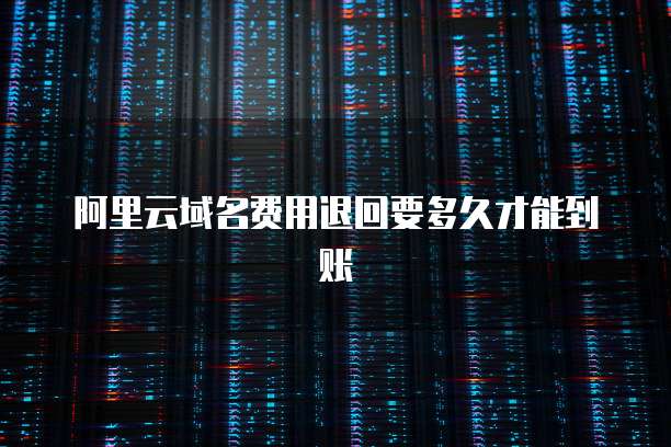 阿里云域名费用退回要多久才能到账