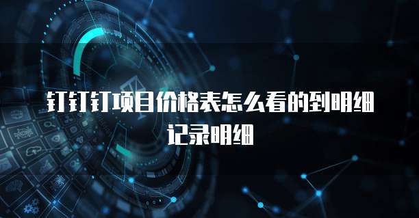 钉钉钉项目价格表怎么看的到明细记录明细