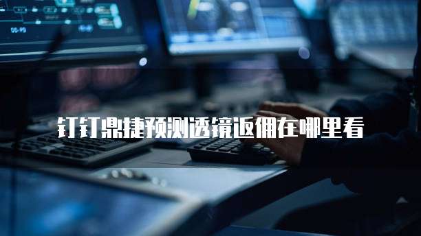 钉钉鼎捷预测透镜返佣在哪里看
