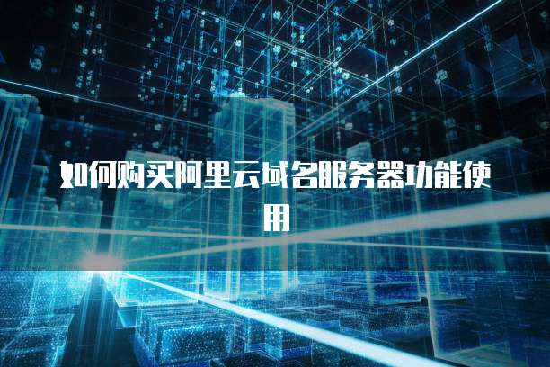 如何购买阿里云域名服务器功能使用