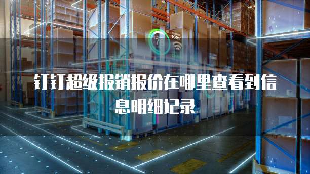 钉钉超级报销报价在哪里查看到信息明细记录