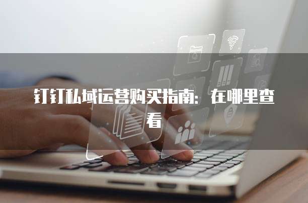 钉钉私域运营购买指南：在哪里查看