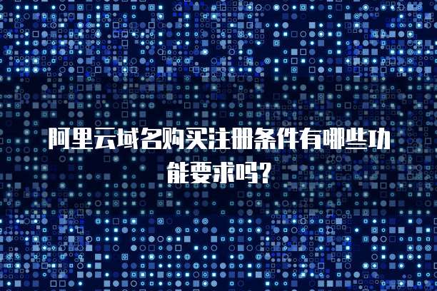 阿里云域名购买注册条件有哪些功能要求吗？