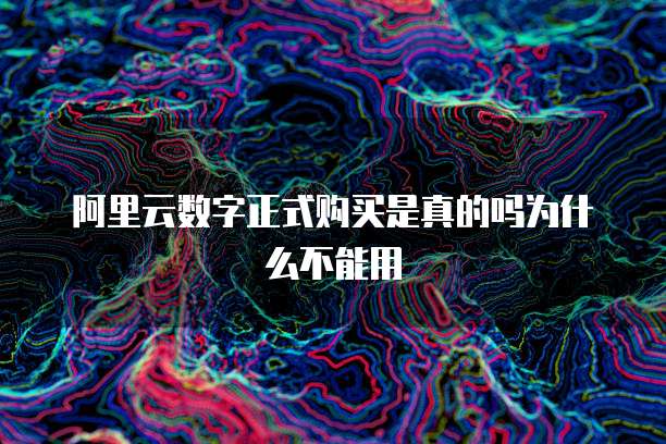 阿里云数字正式购买是真的吗为什么不能用