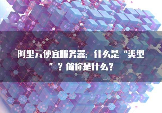 阿里云便宜服务器:什么是“类型”?简称是什么?